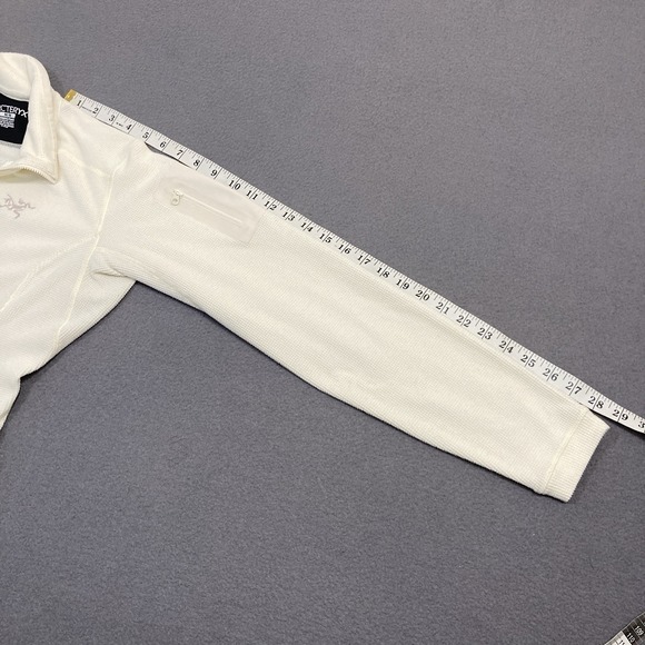 Arcteryx Delta LT Jacket Women Medium Cream Full Zip Polartec Waffle Knit Fleece - Picture 9 of 12